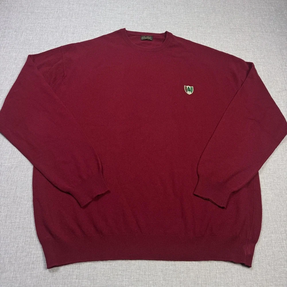 Peter Scott Lambswool Pine Valley Golf Club Pullover Sweater Mens 48 Red